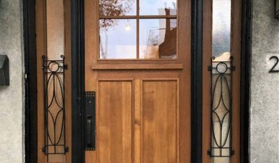 Craftsman style New Entrance Door with insulated glass and panels